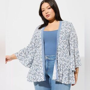 Torrid Floral Gauze Kimono - Size 00